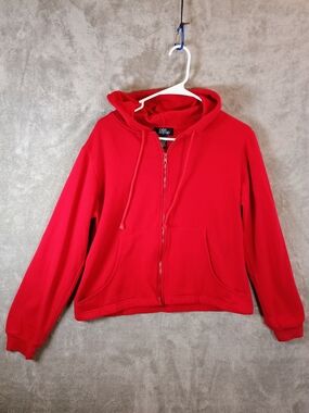 One Step Up Bright Red Full-Zip Hoodie Size large children